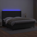 vidaXL fehér műbőr rugós ágy matraccal és LED-del 180x200 cm