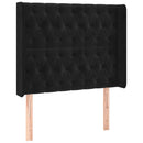 vidaXL fekete bársony rugós és LED-es ágy matraccal 100x200 cm