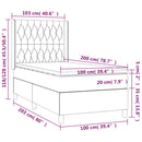vidaXL fekete bársony rugós és LED-es ágy matraccal 100x200 cm