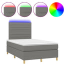 vidaXL sötétszürke szövet rugós és LED-es ágy matraccal 120 x 200 cm