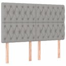 vidaXL sötétszürke szövet rugós és LED-es ágy matraccal 140x190 cm