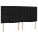 vidaXL fekete szövet rugós és LED-es ágy matraccal 200x200 cm