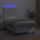 vidaXL fehér műbőr rugós ágy matraccal és LED-del 80 x 200 cm