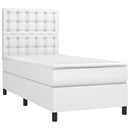 vidaXL fehér műbőr rugós ágy matraccal és LED-del 80 x 200 cm