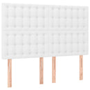 vidaXL fehér műbőr rugós ágy matraccal és LED-del 140x200 cm