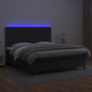 vidaXL fehér műbőr rugós ágy matraccal és LED-del 180x200 cm