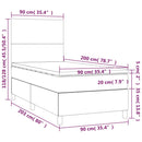 vidaXL sötétzöld bársony rugós és LED-es ágy matraccal 90x200 cm