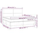 vidaXL rózsaszín bársony rugós és LED-es ágy matraccal 200x200 cm