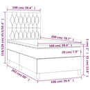 vidaXL fekete bársony rugós és LED-es ágy matraccal 100x200 cm