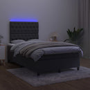 vidaXL fekete bársony rugós és LED-es ágy matraccal 120x200 cm