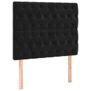 vidaXL fekete bársony rugós és LED-es ágy matraccal 120x200 cm
