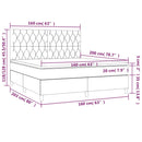 vidaXL rózsaszín bársony rugós és LED-es ágy matraccal 160x200 cm