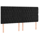 vidaXL fekete bársony rugós és LED-es ágy matraccal 200x200 cm