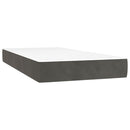 vidaXL sötétszürke bársony rugós ágy matraccal 90x190 cm
