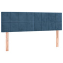 vidaXL sötétkék bársony rugós ágy matraccal 140x190 cm