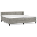 vidaXL világosszürke bársony rugós ágy matraccal 200x200 cm