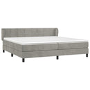 vidaXL világosszürke bársony rugós ágy matraccal 200x200 cm