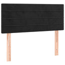 vidaXL fekete bársony rugós ágy matraccal 90x190 cm