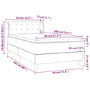 vidaXL fekete bársony rugós ágy matraccal 80 x 200 cm