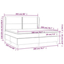 vidaXL fekete szövet rugós ágy matraccal 200 x 200 cm