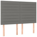 vidaXL sötétszürke szövet rugós ágy matraccal 140 x 190 cm