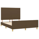 vidaXL sötétbarna szövet ágykeret matrac nélkül 140 x 190 cm