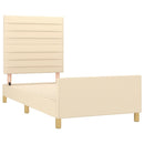 vidaXL krémszínű szövet ágykeret matrac nélkül 100x200 cm