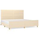vidaXL krémszínű szövet ágykeret matrac nélkül 200 x 200 cm
