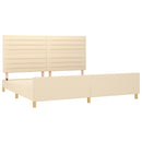 vidaXL krémszínű szövet ágykeret matrac nélkül 200 x 200 cm