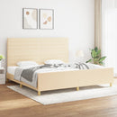 vidaXL krémszínű szövet ágykeret matrac nélkül 200 x 200 cm