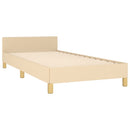 vidaXL krémszínű szövet ágykeret matrac nélkül 90x200 cm