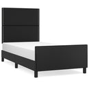 vidaXL fekete műbőr ágykeret fejtámlával 90x200 cm
