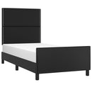vidaXL fekete műbőr ágykeret fejtámlával 90x200 cm
