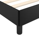 vidaXL fekete műbőr ágykeret fejtámlával 90x200 cm