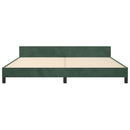 vidaXL sötétzöld bársony ágykeret matrac nélkül 200x200 cm