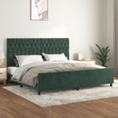 vidaXL sötétzöld bársony ágykeret matrac nélkül 200x200 cm