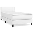 vidaXL fehér műbőr rugós ágy matraccal 80 x 200 cm