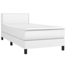 vidaXL fehér műbőr rugós ágy matraccal 80 x 200 cm