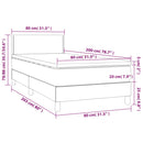 vidaXL világosszürke bársony rugós ágy matraccal 80 x 200 cm