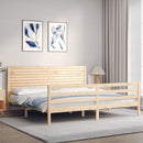 vidaXL tömör fa ágykeret fejtámlával 200 x 200 cm