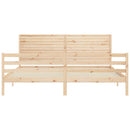 vidaXL tömör fa ágykeret fejtámlával 200 x 200 cm