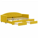 vidaXL sárga kihúzható bársony heverő fiókkal 80 x 200 cm