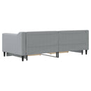vidaXL világosszürke kihúzható szövet heverő fiókkal 90 x 190 cm