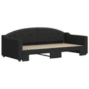 vidaXL fekete kihúzható szövet heverő 90 x 190 cm