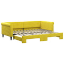 vidaXL sárga kihúzható szövet heverő 90 x 200 cm