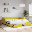 vidaXL sárga kihúzható bársony heverő fiókkal 90 x 200 cm