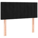 vidaXL fekete bársony rugós ágy matraccal 80 x 200 cm