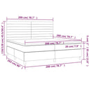 vidaXL krémszínű szövet rugós ágy matraccal 200 x 200 cm