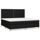 vidaXL fekete szövet rugós ágy matraccal 200 x 200 cm