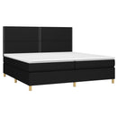 vidaXL fekete szövet rugós ágy matraccal 200 x 200 cm
